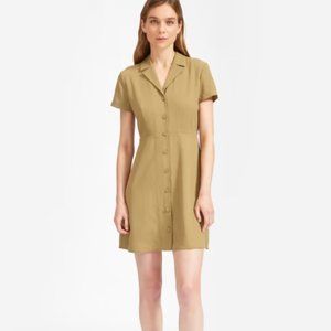 Everlane Japanese GoWeave Notch Shirtdress - Olive - 6